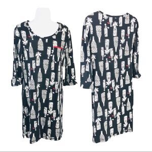 Soma Intimates Nightgown Black White Celebrate